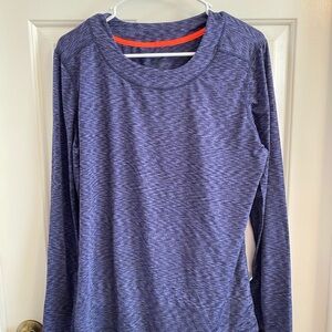 Women's Heathered Blue Long Sleeve Top